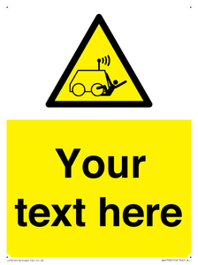 Custom warning run over by operator controlled machine